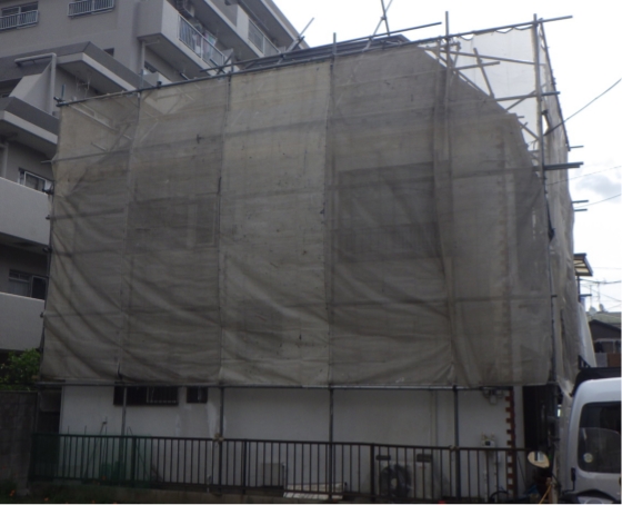 リフォーム中　足場・養生